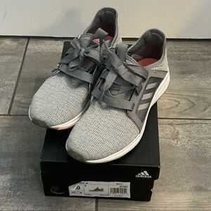 adidas Women’s Grey Knit Lace-Up Athletic Sneakers